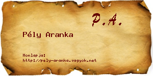 Pély Aranka névjegykártya